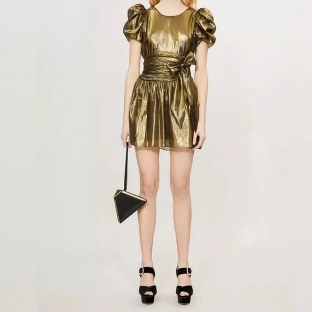 Love Shack Fancy Women’s Gold Dress Size00 - Picture 6 of 8